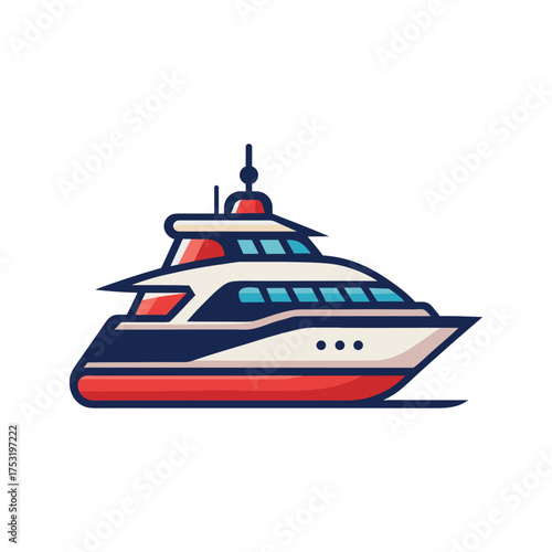 motor yacht vector illustration