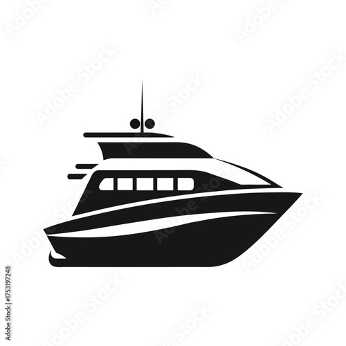 black and white yacht