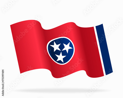 Tennessee flag wavy abstract background. Vector illustration.