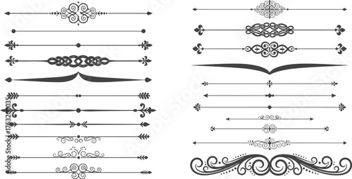 elements western line dividers design old vector eps