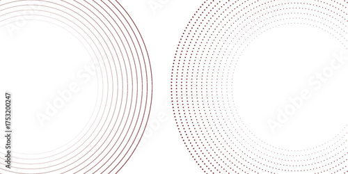 Abstract white background with red circle lines. Digital future technology concept. vector illustration.