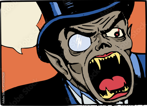 Vampire Screaming Comic Pop Halloween