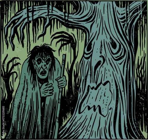 Witch Forest Swamp Spooky Halloween