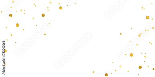 Gold glitter confetti frame isolated on transparent background - shiny festive celebration border design	