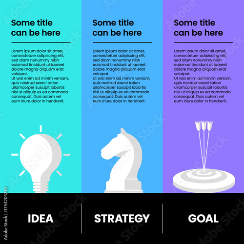 Infographic template. 3 banners with icons and text