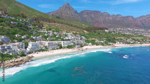 Aerial view over Cape Town beach landscape, summer.