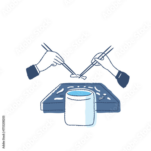 火葬後に骨上げをしている遺族の手元