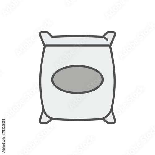 Cement sack vector illustration of bag with sand and grain for building construction works