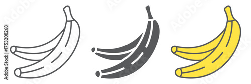 Banana icon, fruits and vegetables, tropical fruit sign, vector graphics, a linear pattern on a white background. editable stroke