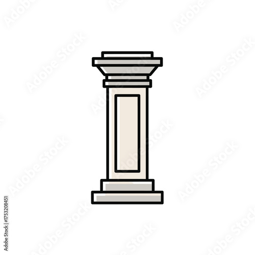 Architectural column vector illustration with ancient style capital for building construction decor