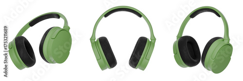 Green Wireless Headphones With Soft Ear Cushions and Adjustable Headband for Comfort