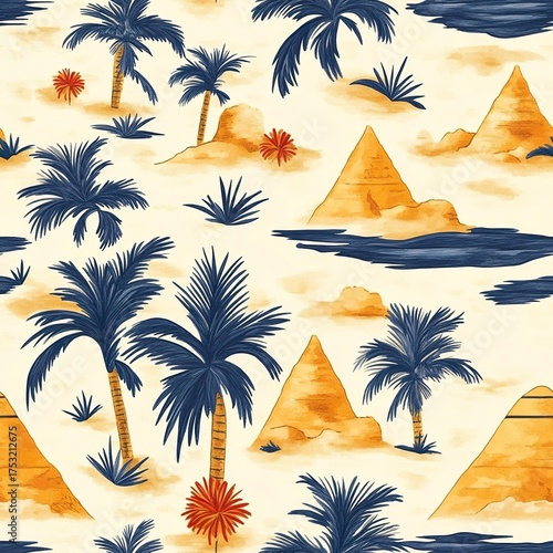 an Egyptian desert pattern seamless