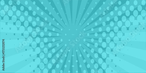 Blue Manga anime action frame lines with halftones. Pop art retro background with exploding rays of lightning comic style, vector illustration. Abstract explosive template with speed lines