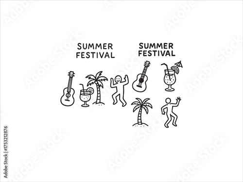 Minimal Summer Festival Vector Set