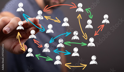 Hand drawing network diagra...
