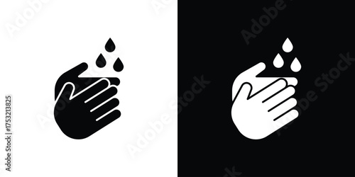Wash hands icon fill vectors set for ui.