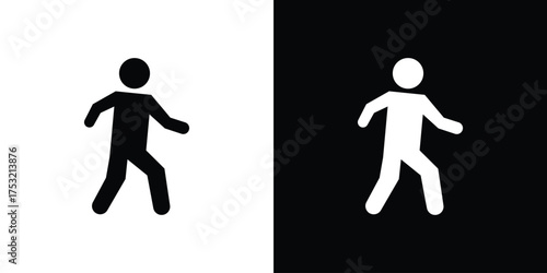 Walking icon fill vectors set for ui.