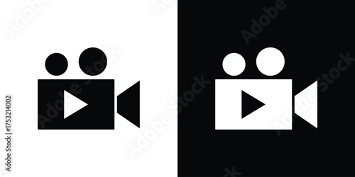 Video icon fill vectors set for ui.