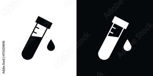 Test tube icon fill vectors set for ui.