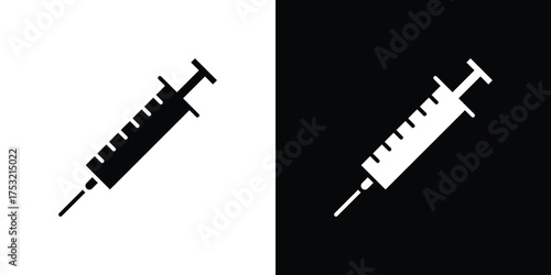 Syringe icon fill vectors set for ui.