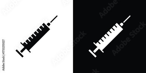 Syringe injection icon fill vectors set for ui.