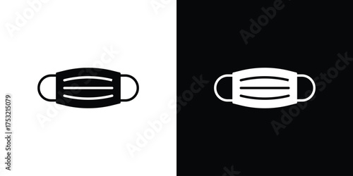 Surgical mask icon fill vectors set for ui.