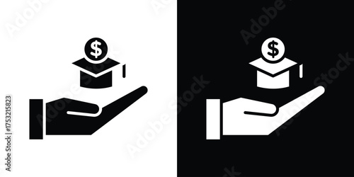 Scholarship fund icon fill vectors set for ui.