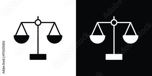 Scales of justice icon fill vectors set for ui.