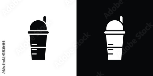 Protein shake icon fill vectors set for ui.