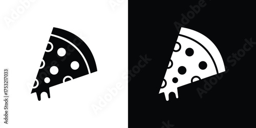 Pizza icon fill vectors set for ui.