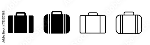 Briefcase icon set. suitcase icon. luggage symbol.