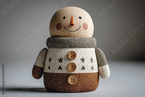 Snowman on a wooden background