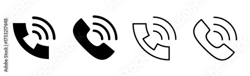 Call icon set. telephone icon vector. phone icon vector. contact us
