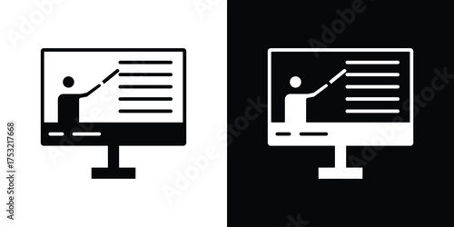 Online course icon fill vectors set for ui.