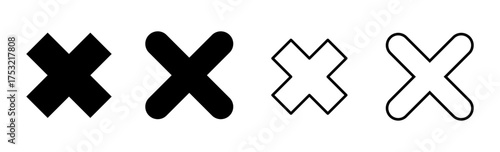 Close icon set. Delete icon vector. cross sign