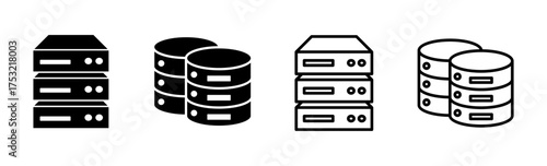 Database icon set. database vector icon