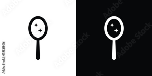 Mirror icon fill vectors set for ui.