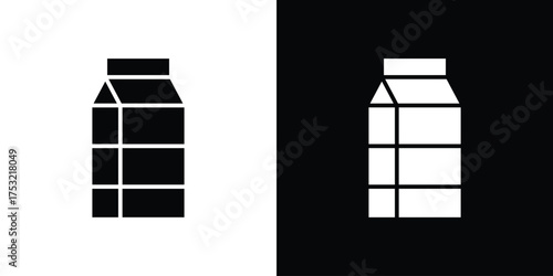 Milk carton icon fill vectors set for ui.