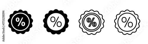 Discount icon set. Discount tag icon.