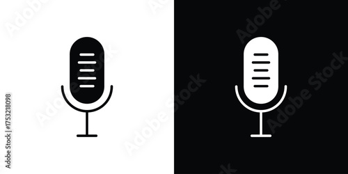 Microphone icon fill vectors set for ui.