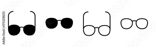 Glasses icon set. Glasses vector icon