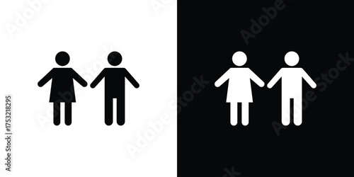 Man and woman icon fill vectors set for ui.