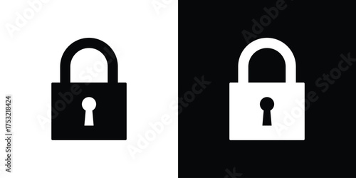 Lock icon fill vectors set for ui.