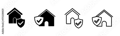 House insurance icon set. house protection icon.