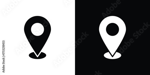 Location icon fill vectors set for ui.