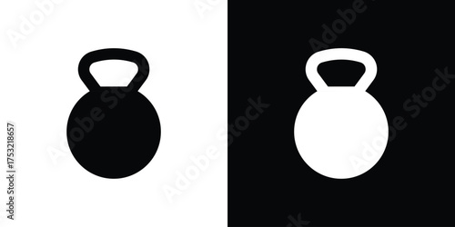 Kettlebell icon fill vectors set for ui.