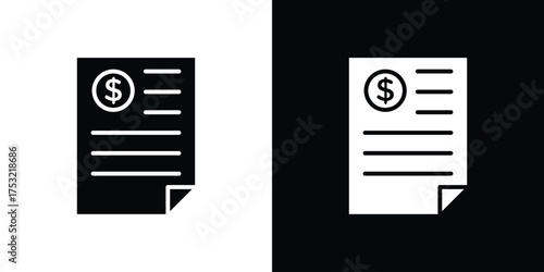 Invoice icon fill vectors set for ui.
