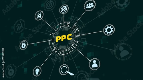 Wallpaper Mural Pay per click PPC concept.Advertising in Search Engine Platforms. Digital Marketing Strategies and Goals. Torontodigital.ca