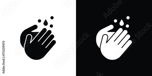 Handwashing icon fill vectors set for ui.