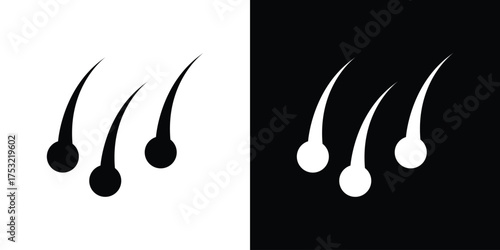 Hair icon fill vectors set for ui.